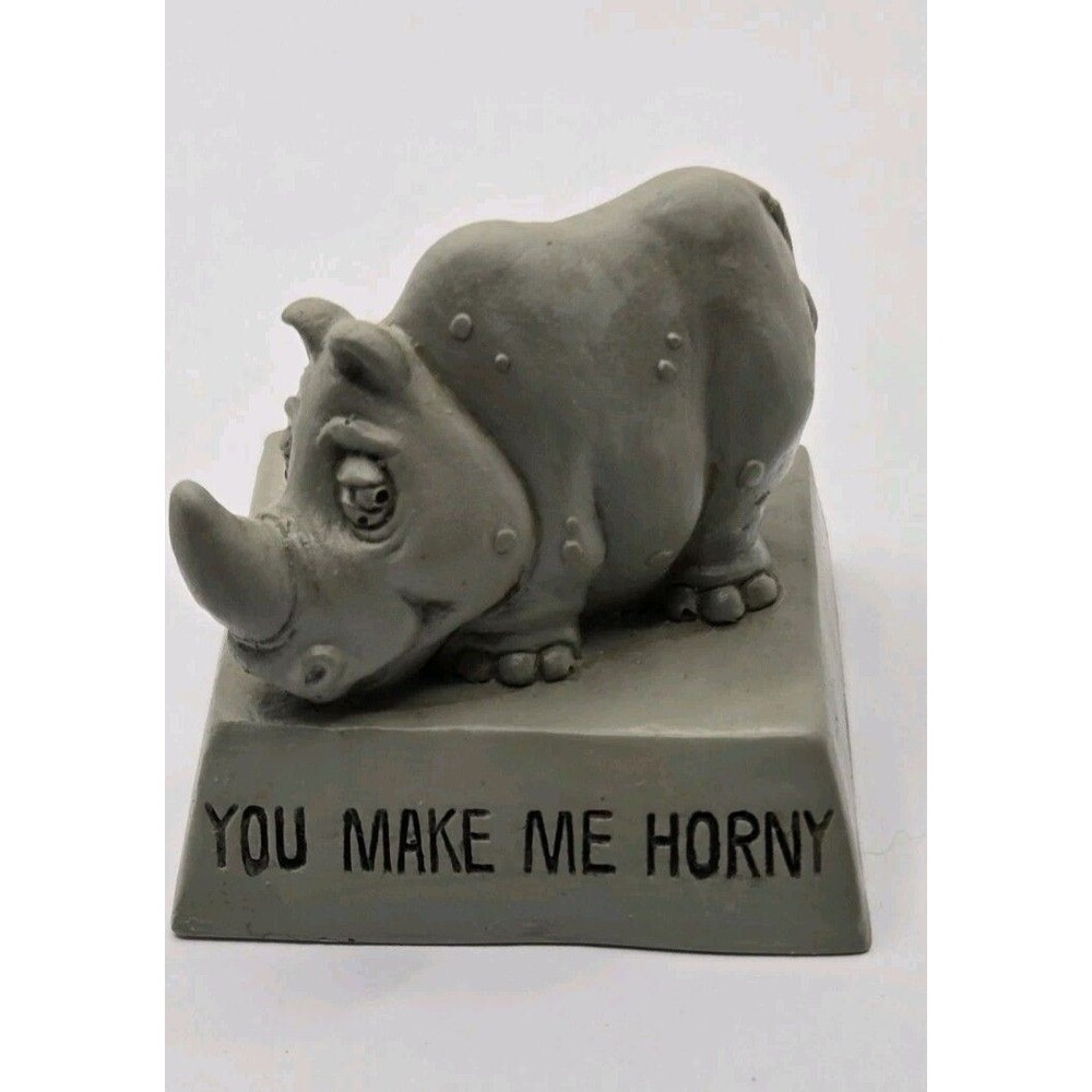 " You make me Horny" Rhinoceros 76 WALLACE BERRIE CO Made In U.S.A. 7537